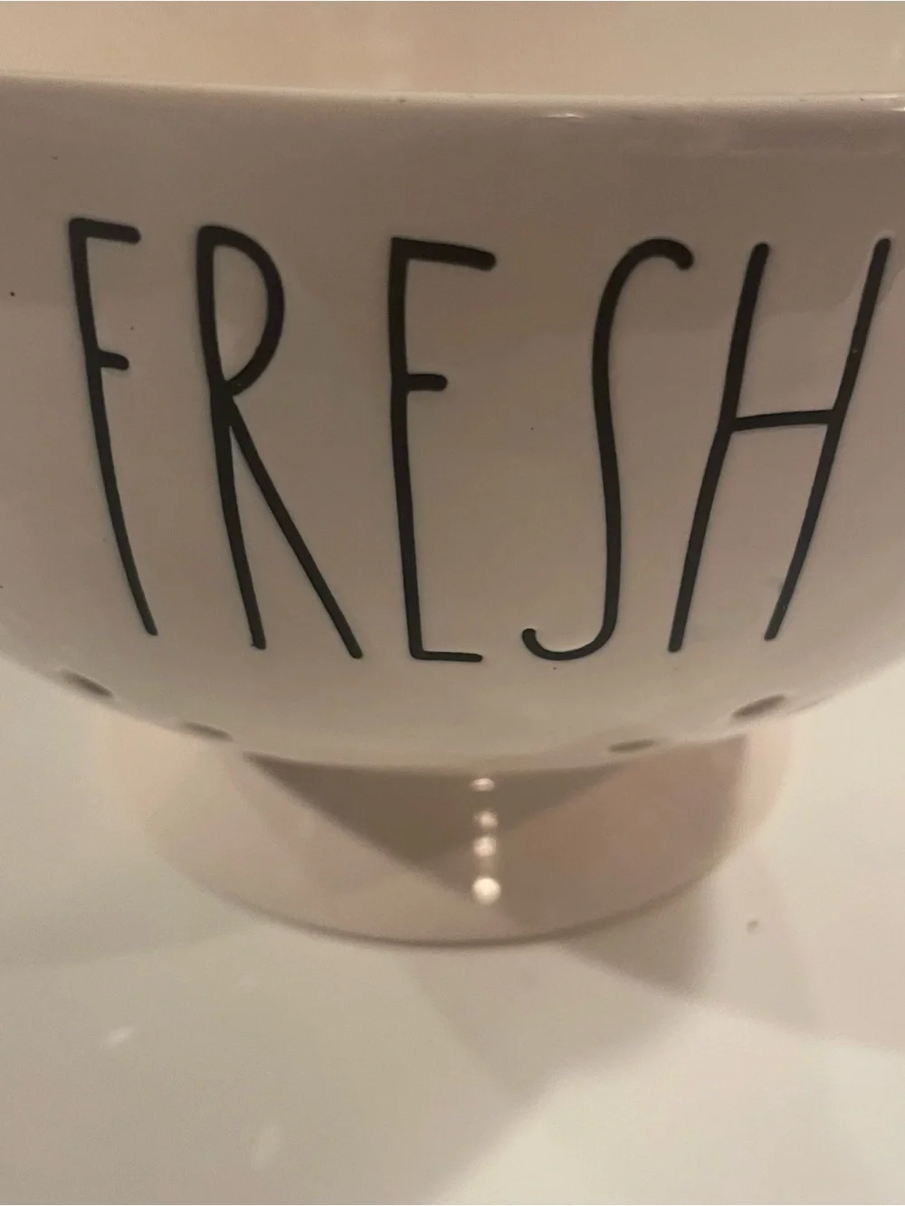 Rae Dunn FRESH Colander Kitchen Strainer Farmhouse Ceramic Full Size